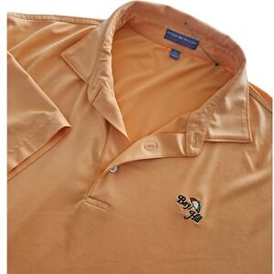 Peter Millar Summer Comfort Golf Polo Shirt Mens Orange XL Bay Hill Embroidered